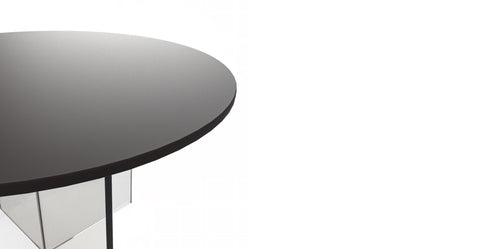 Valore Coffee Table with Round MDF Tabletop and Sturdy Acrylic Cross Base Black