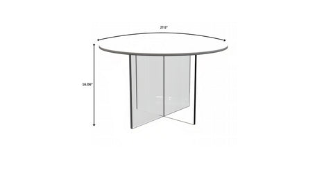 Valore Coffee Table with Round MDF Tabletop and Sturdy Acrylic Cross Base White