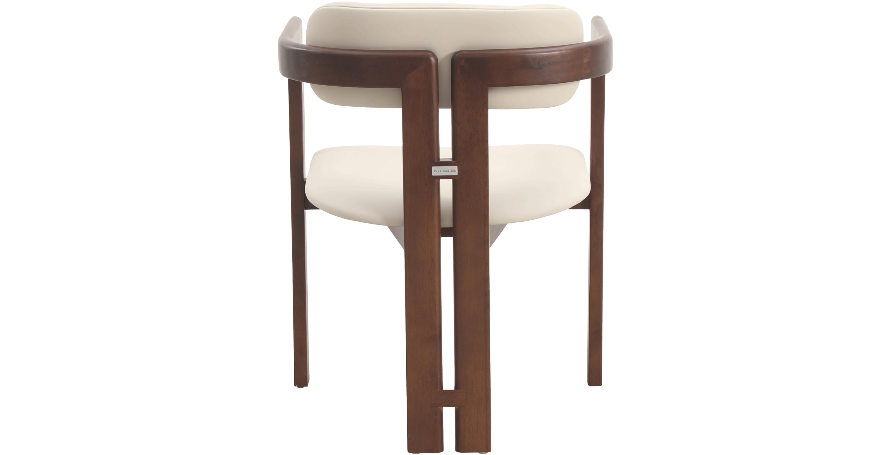 Velo Series Dining Chair with Upholstered Leather and Rubberwood Legs Walnut/Taupe