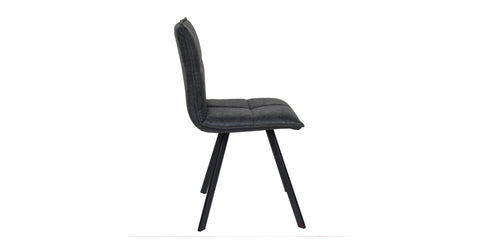 Wesley Leather Dining Chair With Iron Legs Charcoal Black