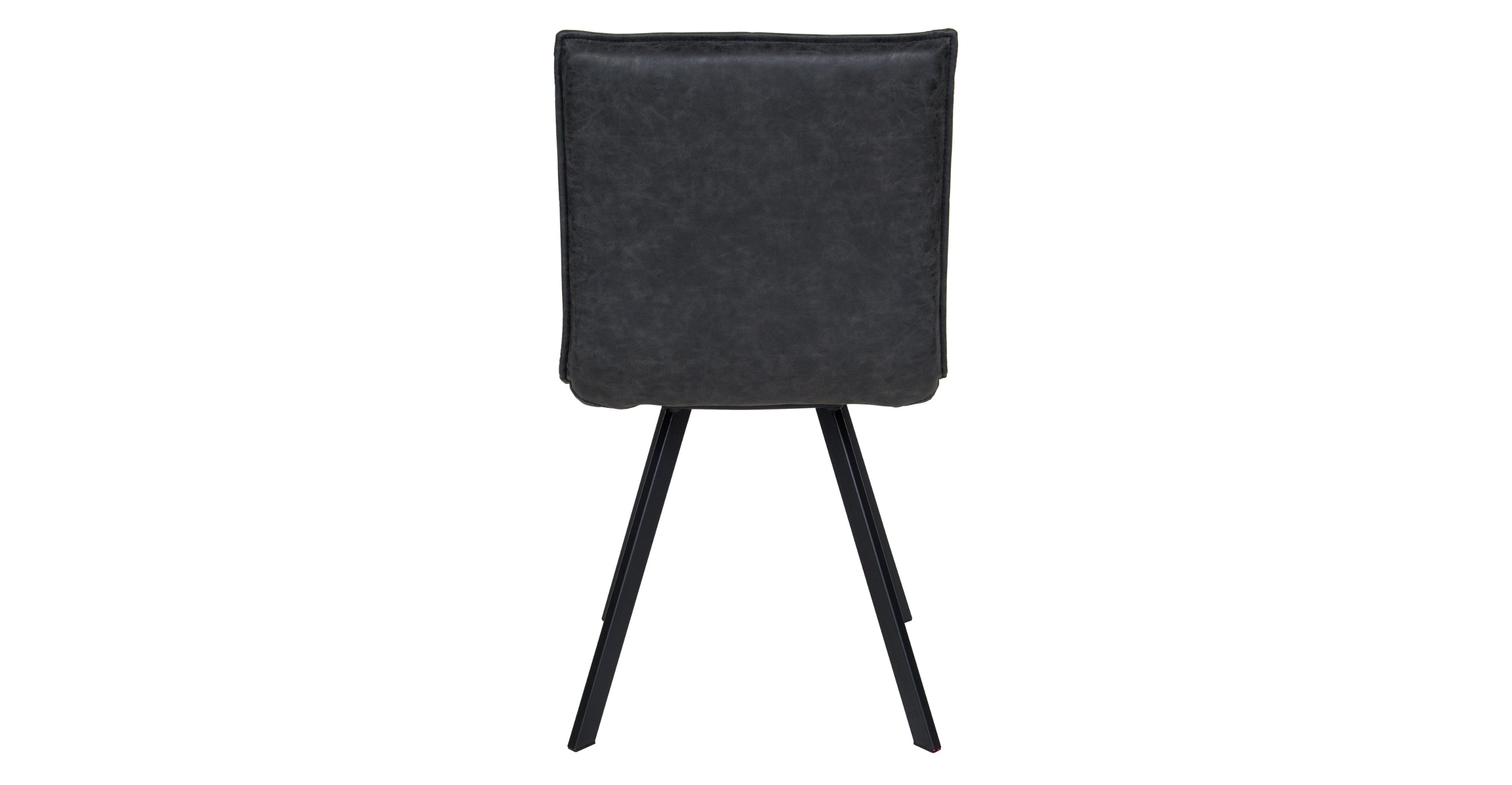 Wesley Leather Dining Chair With Iron Legs Charcoal Black