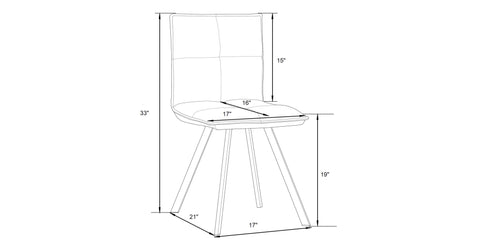 Wesley Leather Dining Chair With Iron Legs Charcoal Black