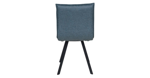 Wesley Leather Dining Chair With Iron Legs Peacock Blue