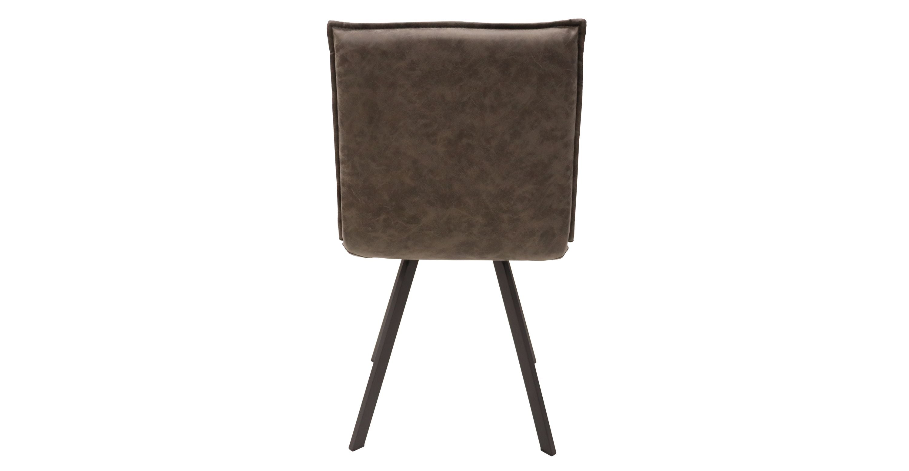 Wesley Leather Dining Chair With Iron Legs Grey