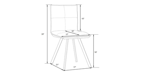 Wesley Leather Dining Chair With Iron Legs Grey