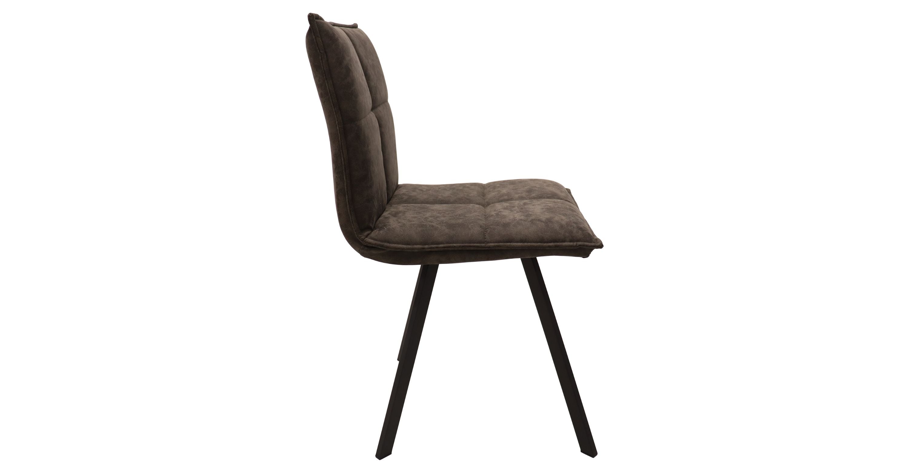 Wesley Leather Dining Chair With Iron Legs Grey