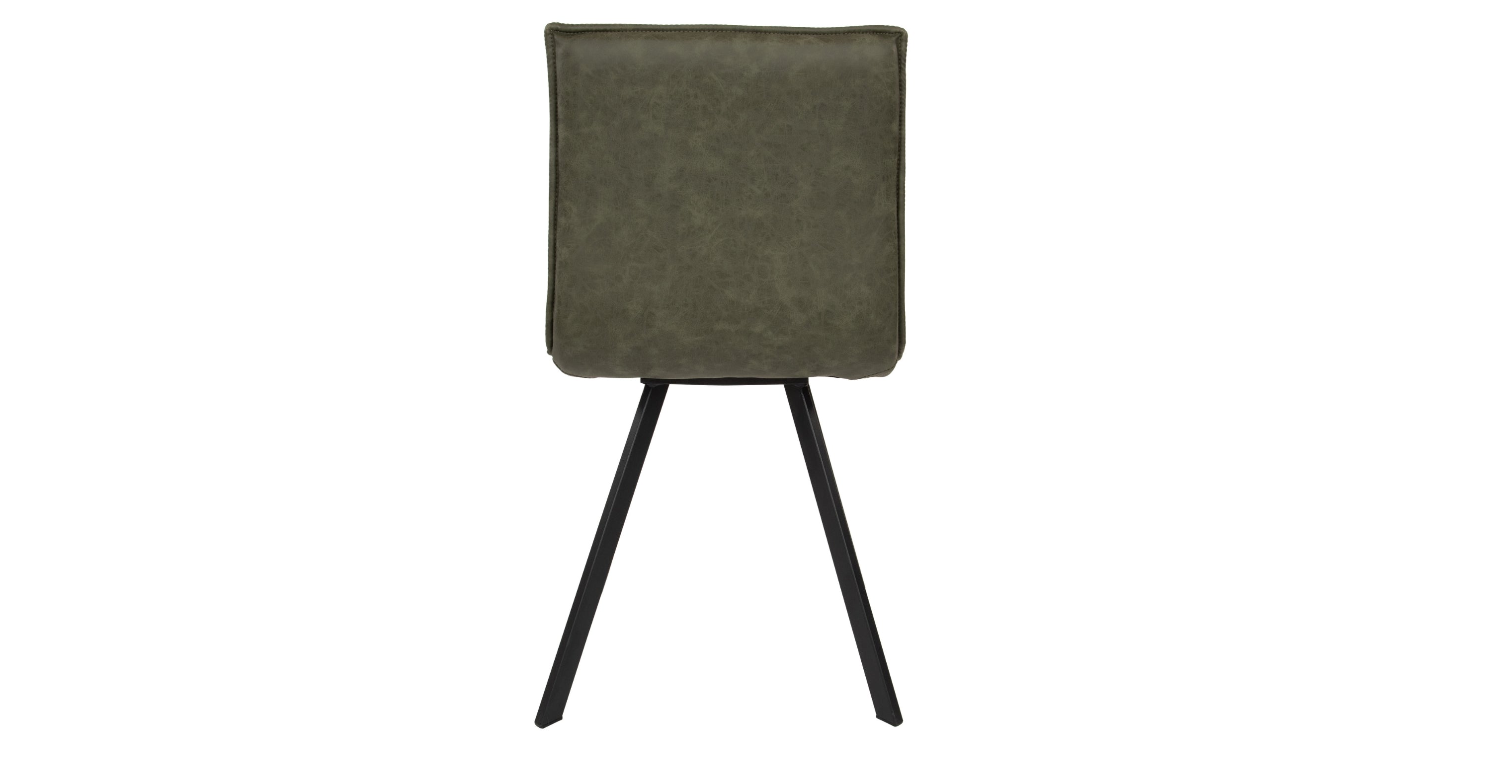 Wesley Leather Dining Chair With Iron Legs Olive Green