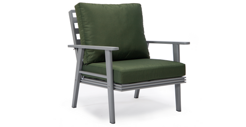 Walbrooke Aluminum Patio Conversation With Slats Design Fire Pit Table & Tank Holder Green / Grey / Square