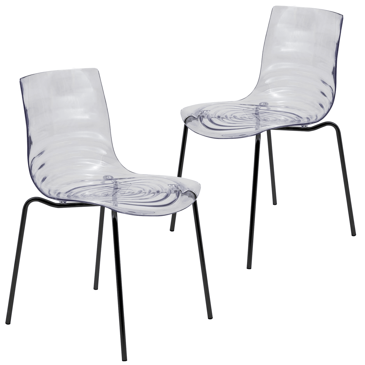 Astor Dining Chairs with ABS Plastic Seats in Black Stainless Steel