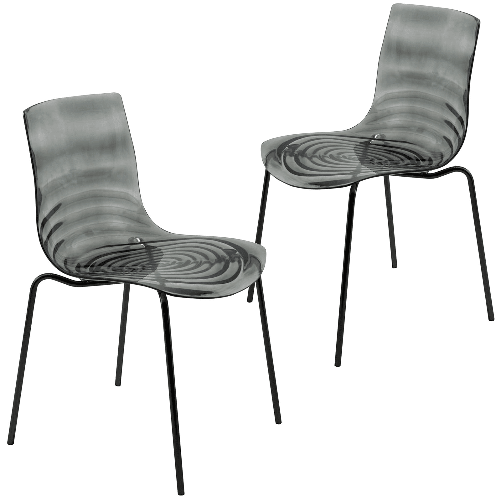 Astor Dining Chairs with ABS Plastic Seats in Black Stainless Steel