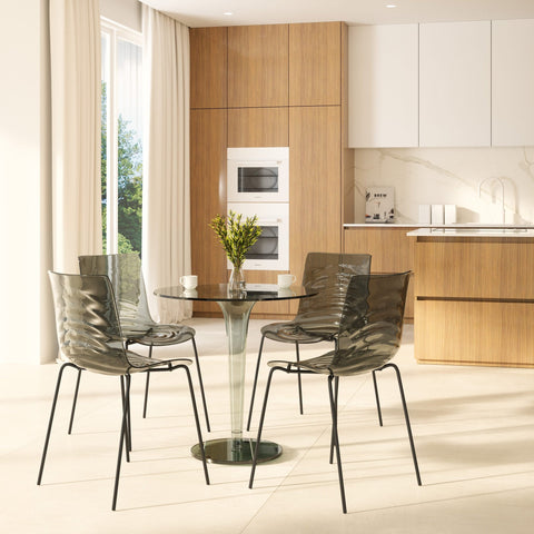 Astor Dining Chairs with ABS Plastic Seats in Black Stainless Steel