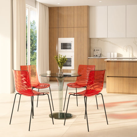 Astor Dining Chairs with ABS Plastic Seats in Black Stainless Steel