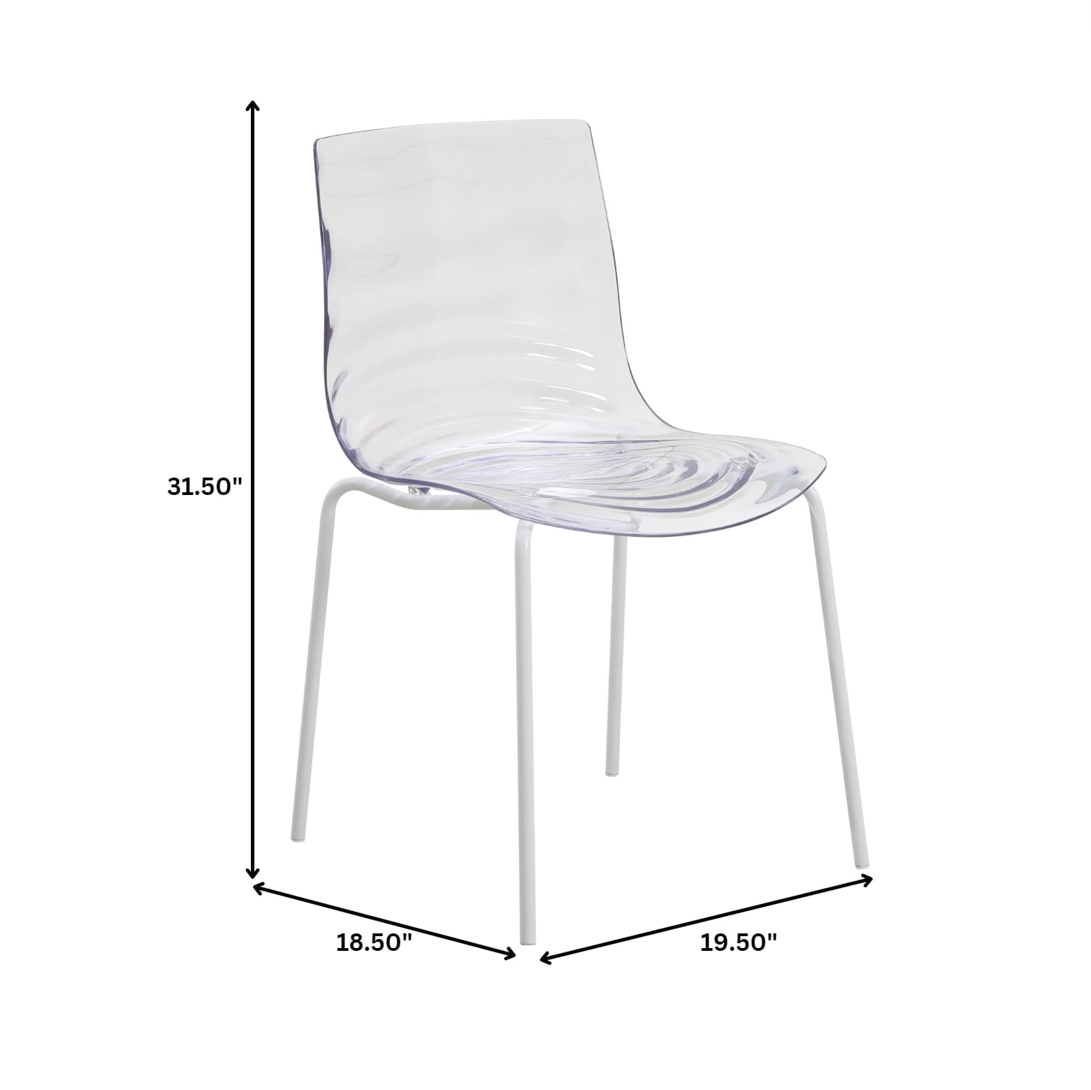 Astor Dining Chairs with ABS Plastic Seats in White Stainless Steel