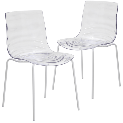 Astor Dining Chairs with ABS Plastic Seats in White Stainless Steel