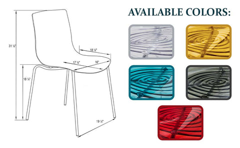 Astor Dining Chairs with ABS Plastic Seats in White Stainless Steel