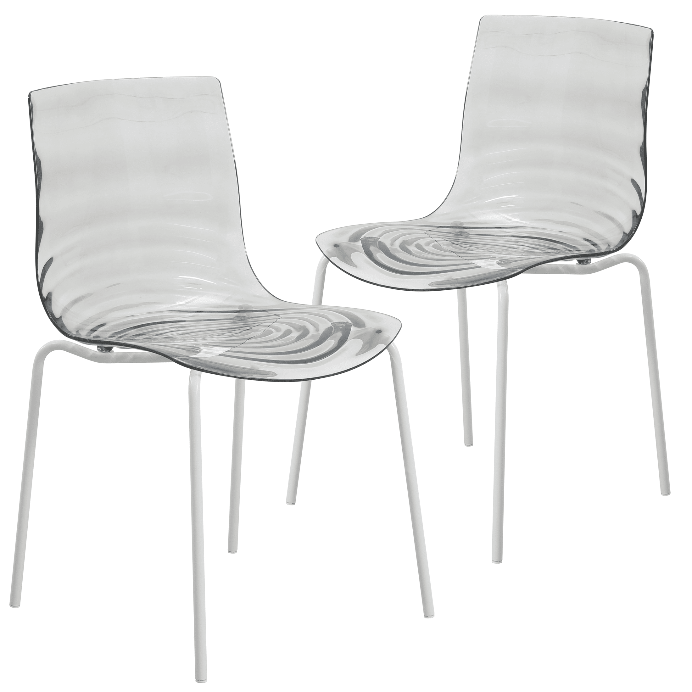 Astor Dining Chairs with ABS Plastic Seats in White Stainless Steel