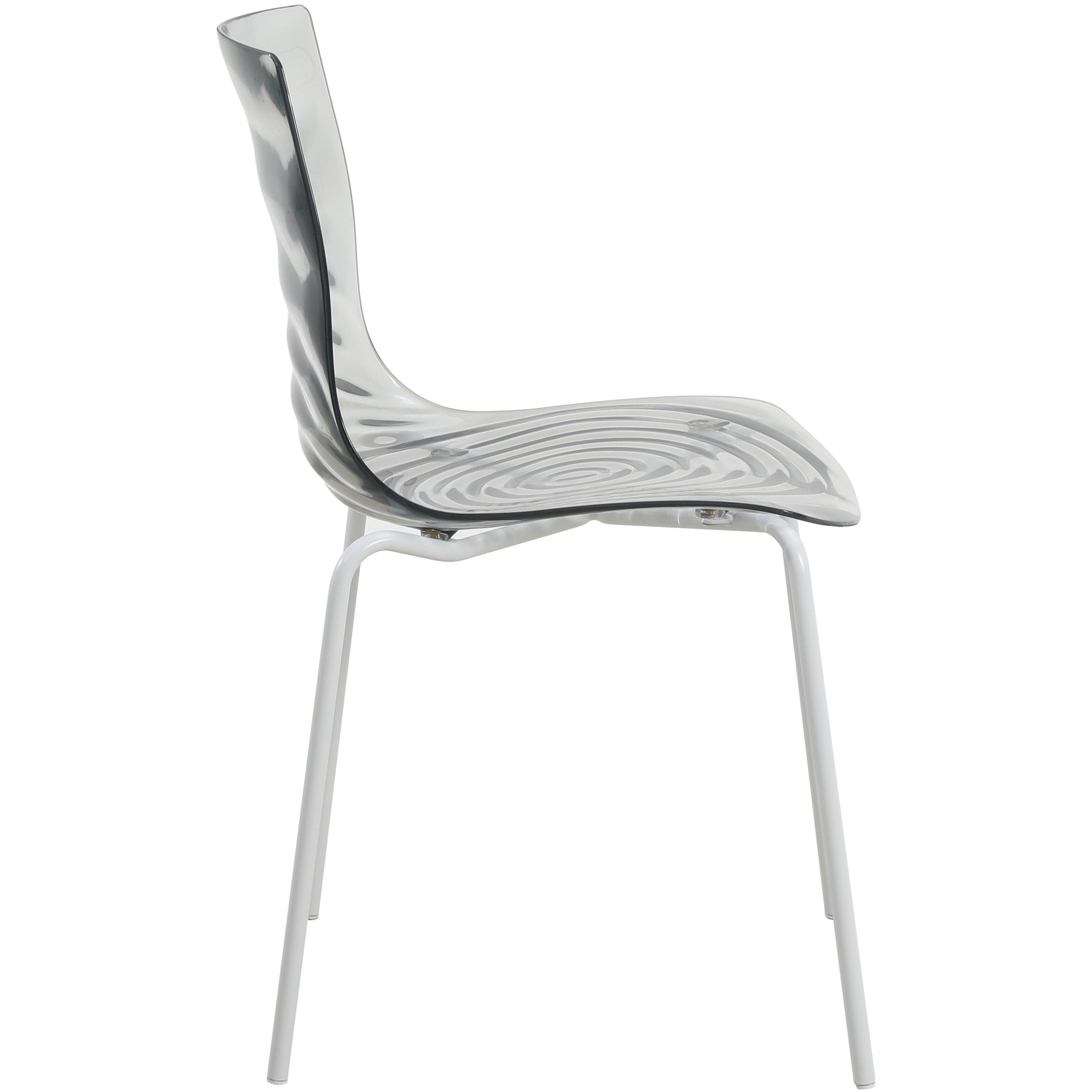 Astor Dining Chairs with ABS Plastic Seats in White Stainless Steel