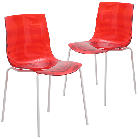 Astor Dining Chairs with ABS Plastic Seats in White Stainless Steel