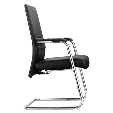 Aleen Office Chair with Upholstered Seat and Metal Armrest