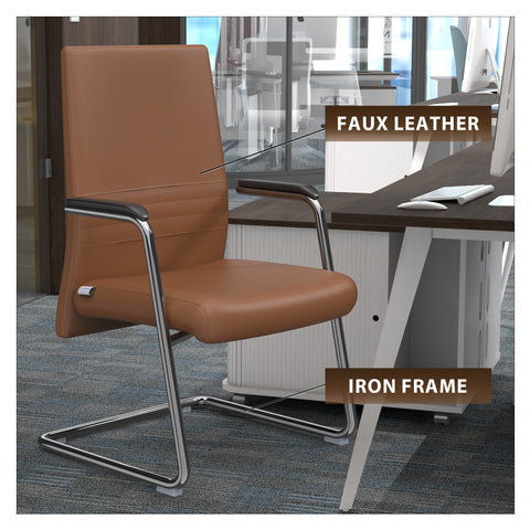 Aleen Office Chair with Upholstered Seat and Metal Armrest