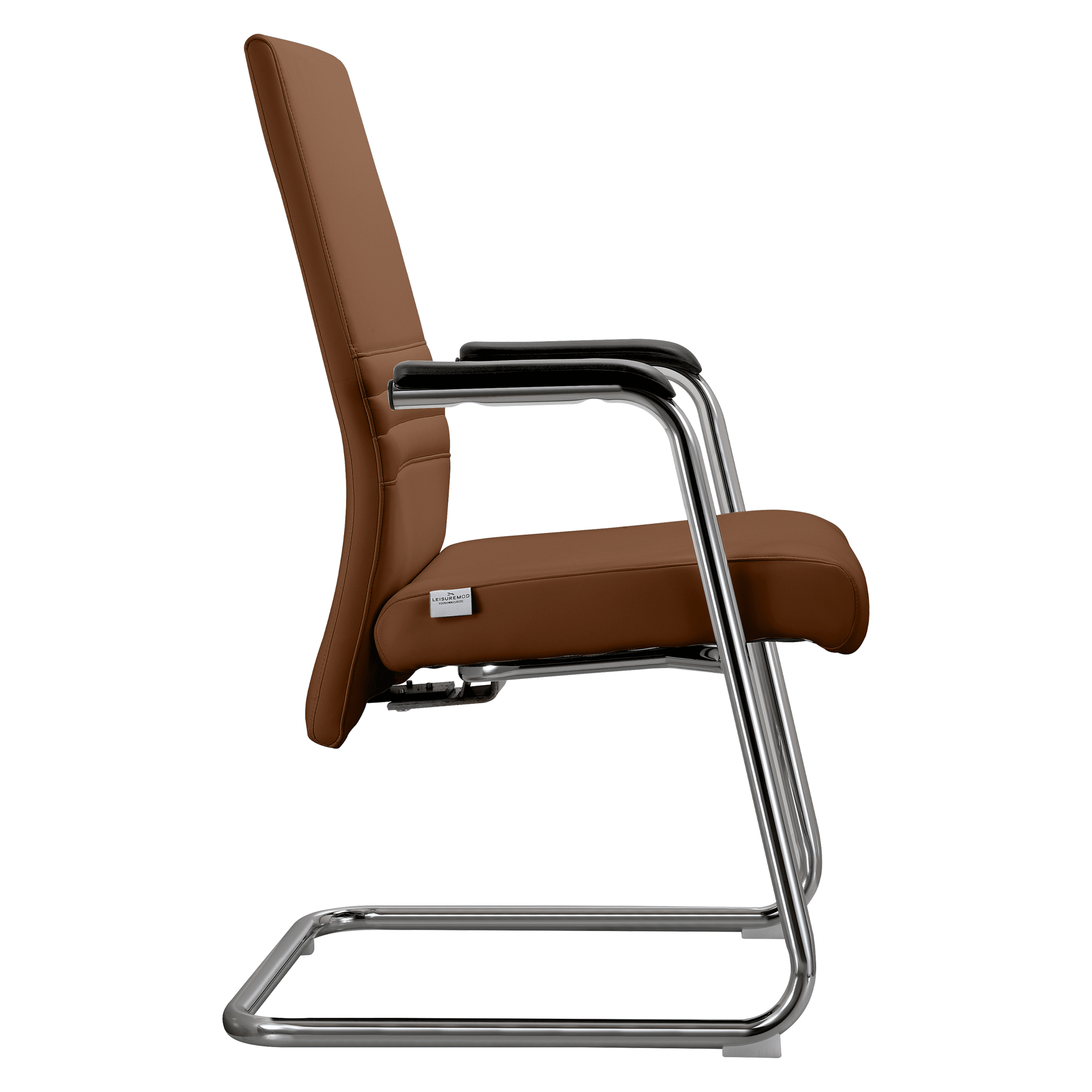 Aleen Office Chair with Upholstered Seat and Metal Armrest