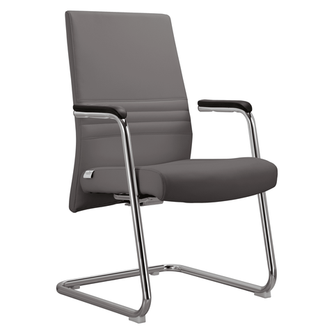 Aleen Office Chair with Upholstered Seat and Metal Armrest