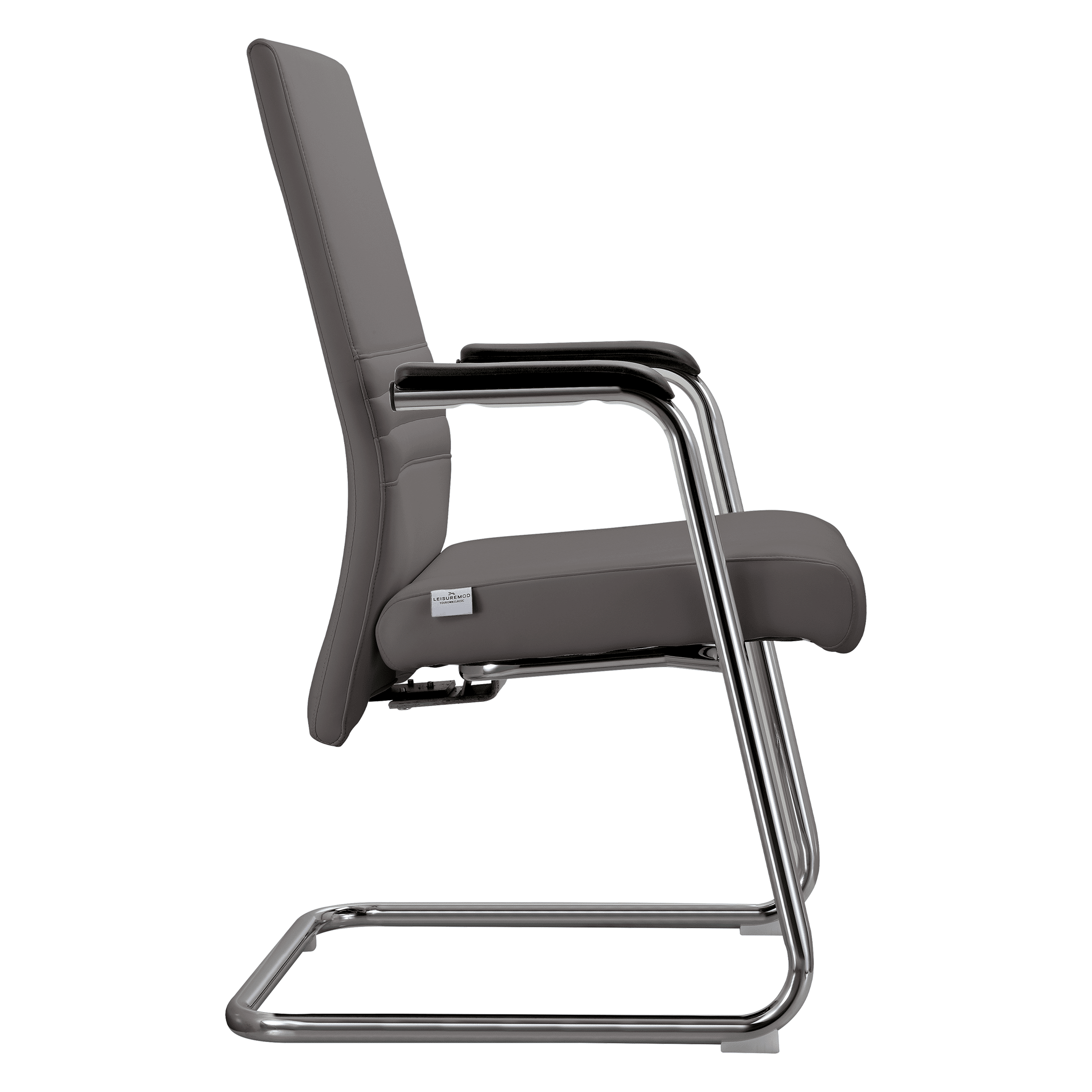 Aleen Office Chair with Upholstered Seat and Metal Armrest