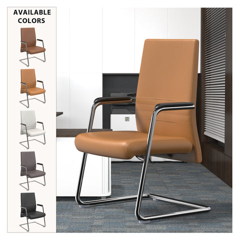 Aleen Office Chair with Upholstered Seat and Metal Armrest