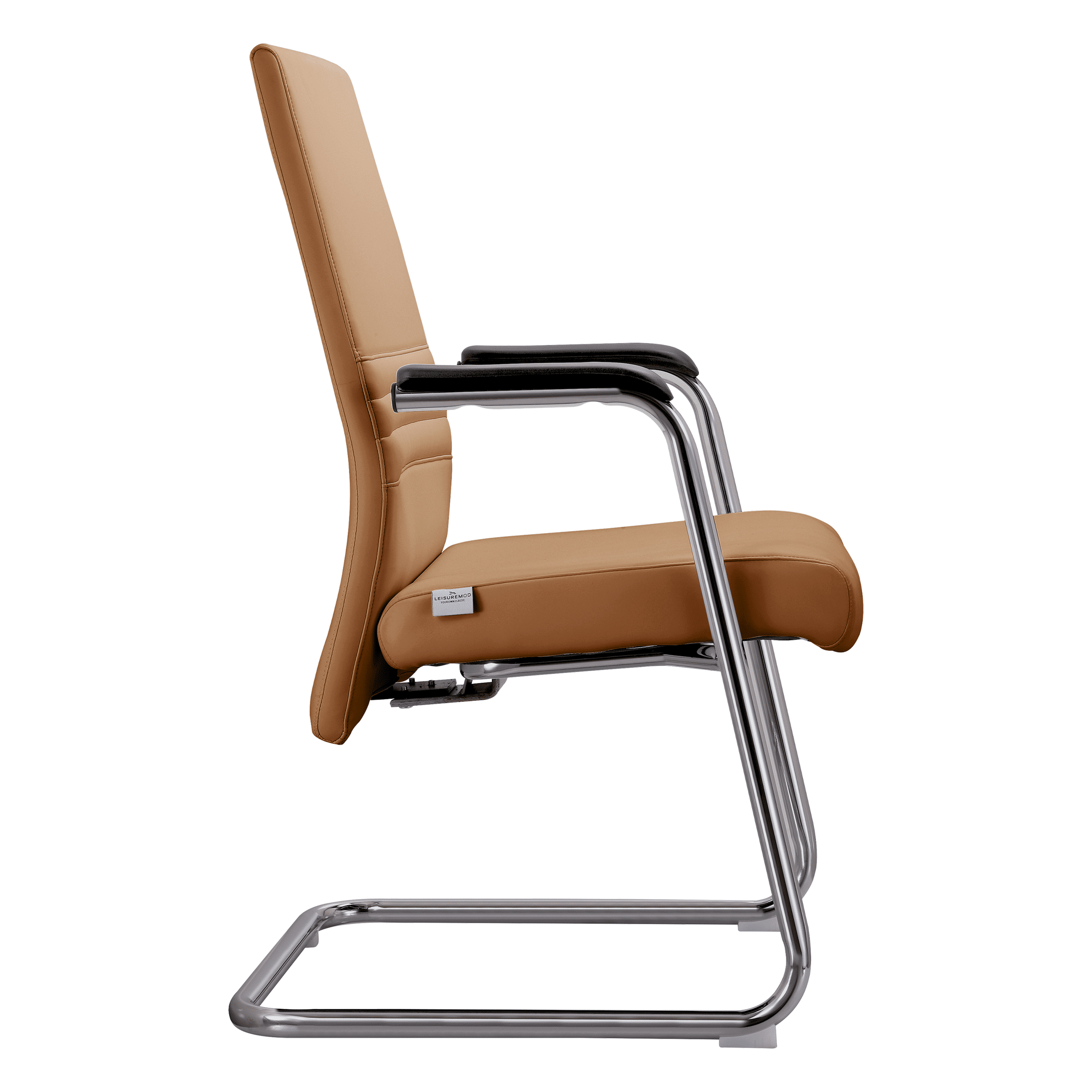 Aleen Office Chair with Upholstered Seat and Metal Armrest