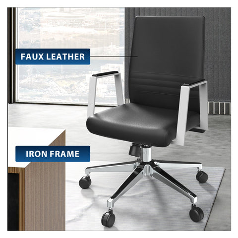 Aleen Leather Office Chair with Adjustable Height, Tilt and 360 Degree Swivel