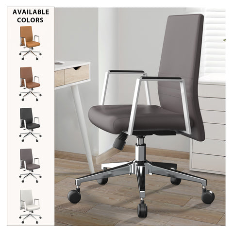 Aleen Leather Office Chair with Adjustable Height, Tilt and 360 Degree Swivel