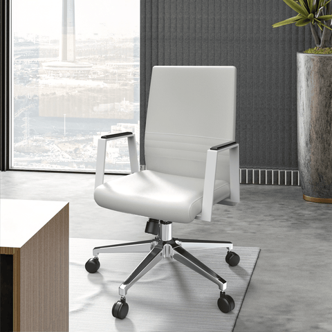 Aleen Leather Office Chair with Adjustable Height, Tilt and 360 Degree Swivel