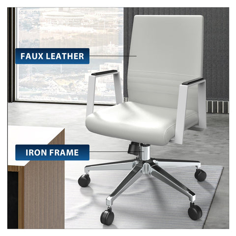 Aleen Leather Office Chair with Adjustable Height, Tilt and 360 Degree Swivel