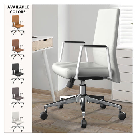 Aleen Leather Office Chair with Adjustable Height, Tilt and 360 Degree Swivel