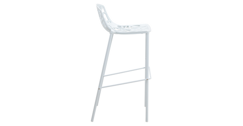 Devon Aluminum Indoor Outdoor Bar Stool with Powder Coated Frame and Footrest