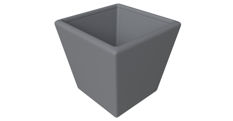 Blossom Fiberstone Tapered Square Planter Pot in Dark Grey