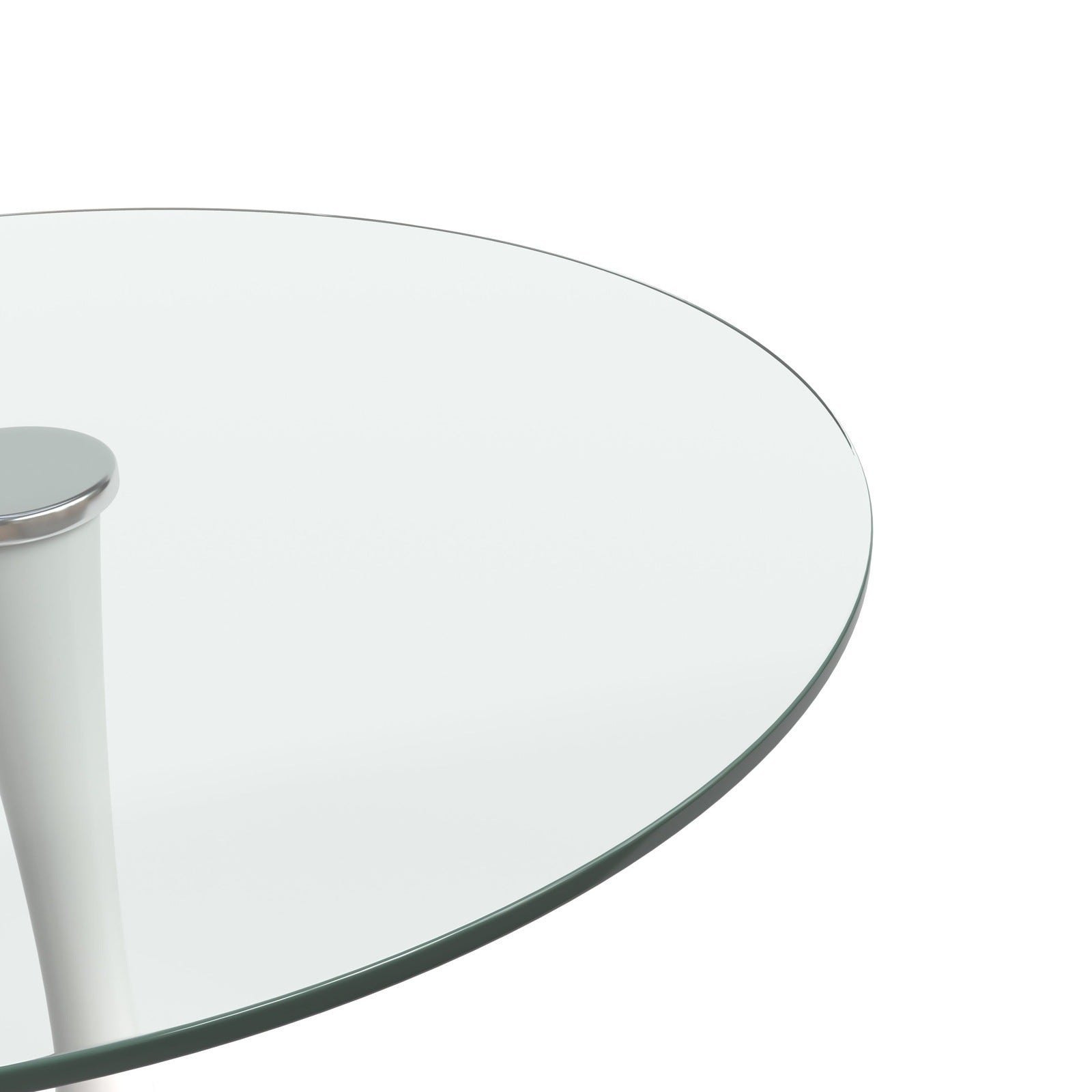 Bristol Round Dining Table with Glass Top and Iron Pedestal Base