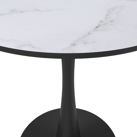 Bristol 24" Round Dining Table with MDF Wood Tabletop in Black Steel