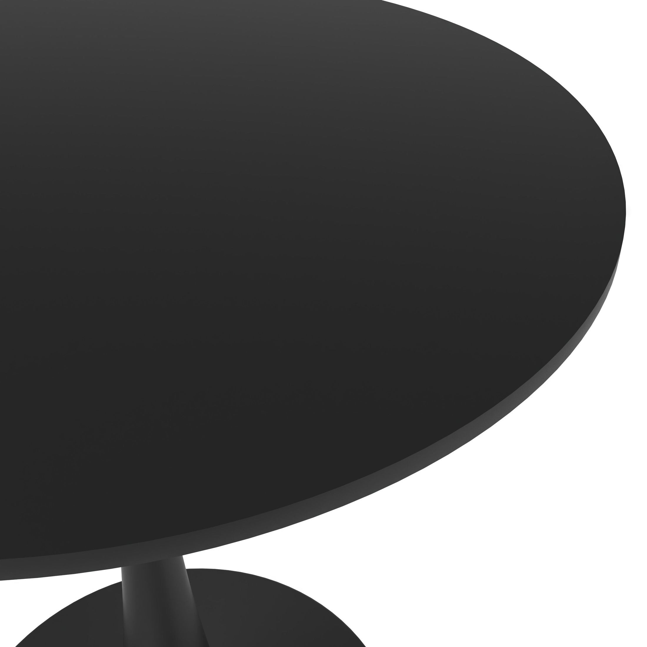 Bristol 27" Round Dining Table with MDF Wood Tabletop in Black Steel