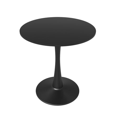 Bristol 27" Round Dining Table with MDF Wood Tabletop in Black Steel