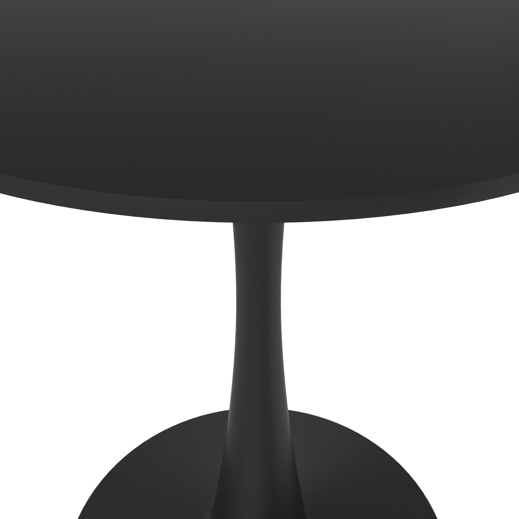 Bristol 27" Round Dining Table with MDF Wood Tabletop in Black Steel