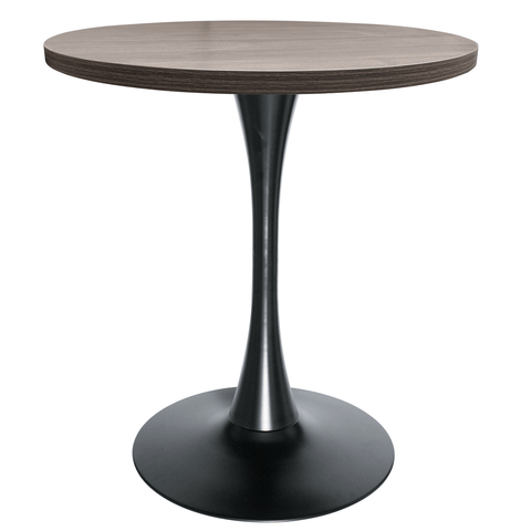 Bristol Round Dining Table with 27" MDF Tabletop and Black Iron Pedestal Base