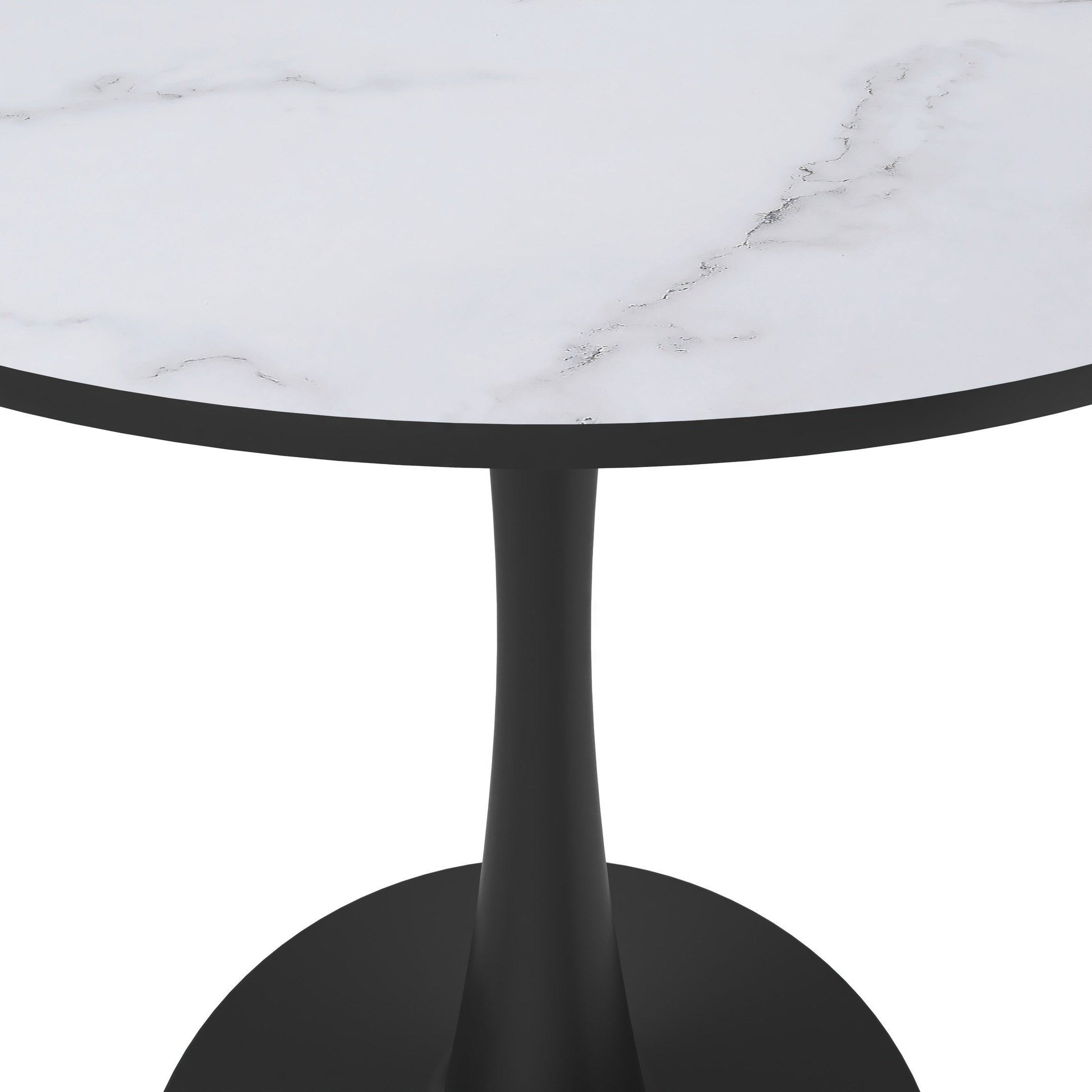 Bristol 27" Round Dining Table with MDF Wood Tabletop in Black Steel