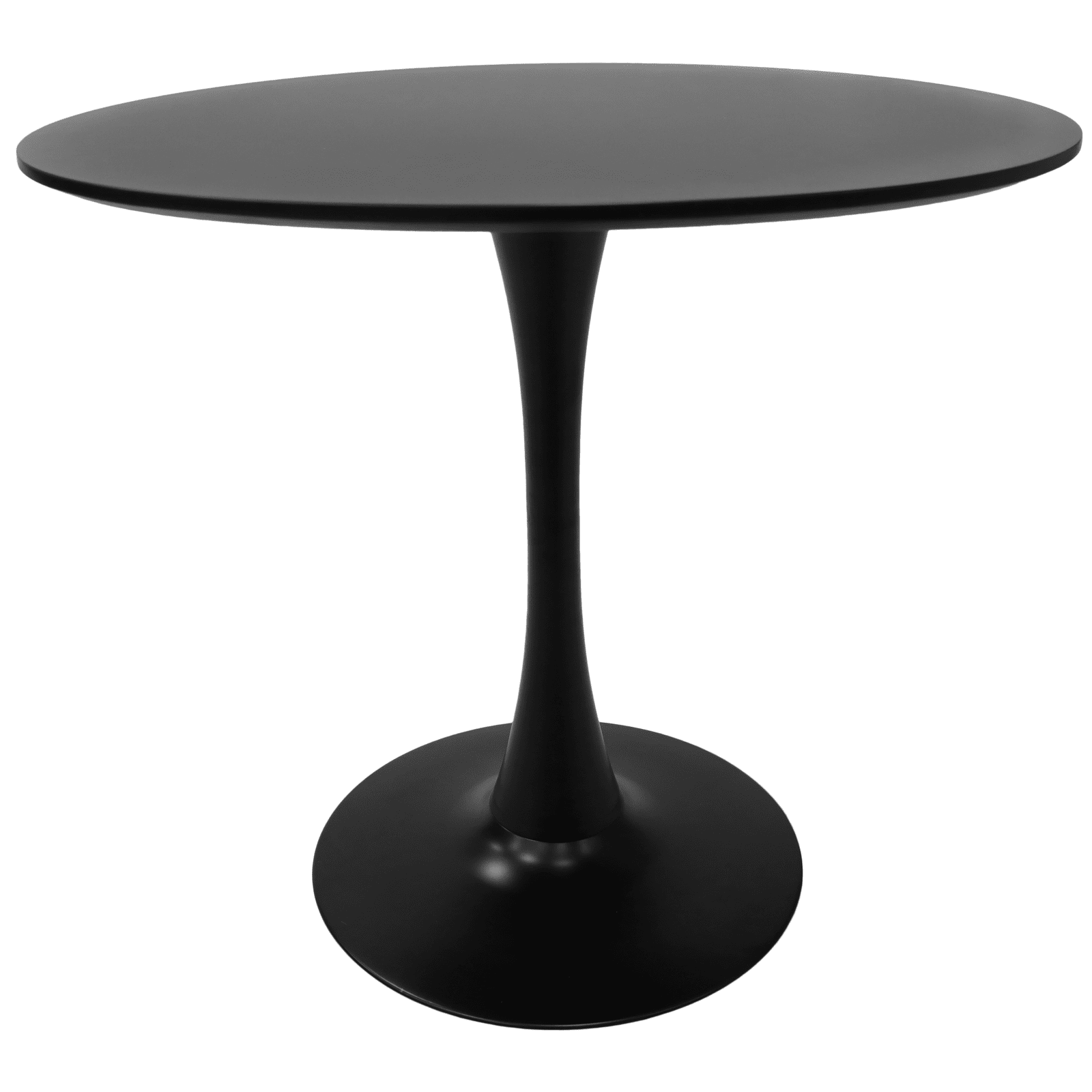 Bristol 32" Round Dining Table with Wood Top and Iron Pedestal Base