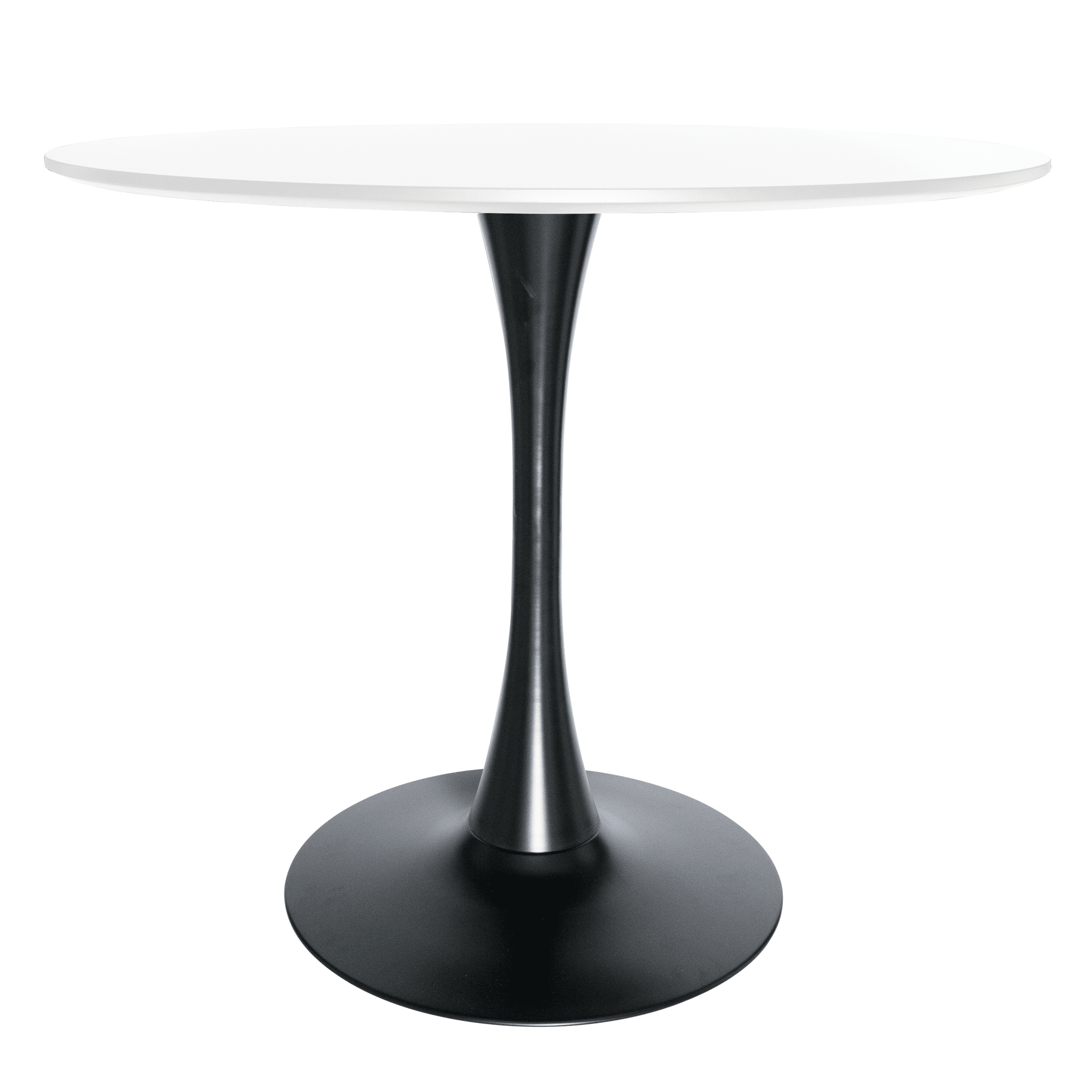 Bristol 32" Round Dining Table with Wood Top and Iron Pedestal Base