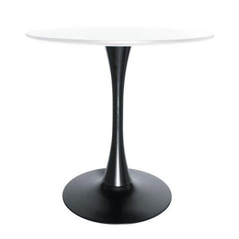 Bristol 24" Round Dining Table with MDF Wood Tabletop in Black Steel