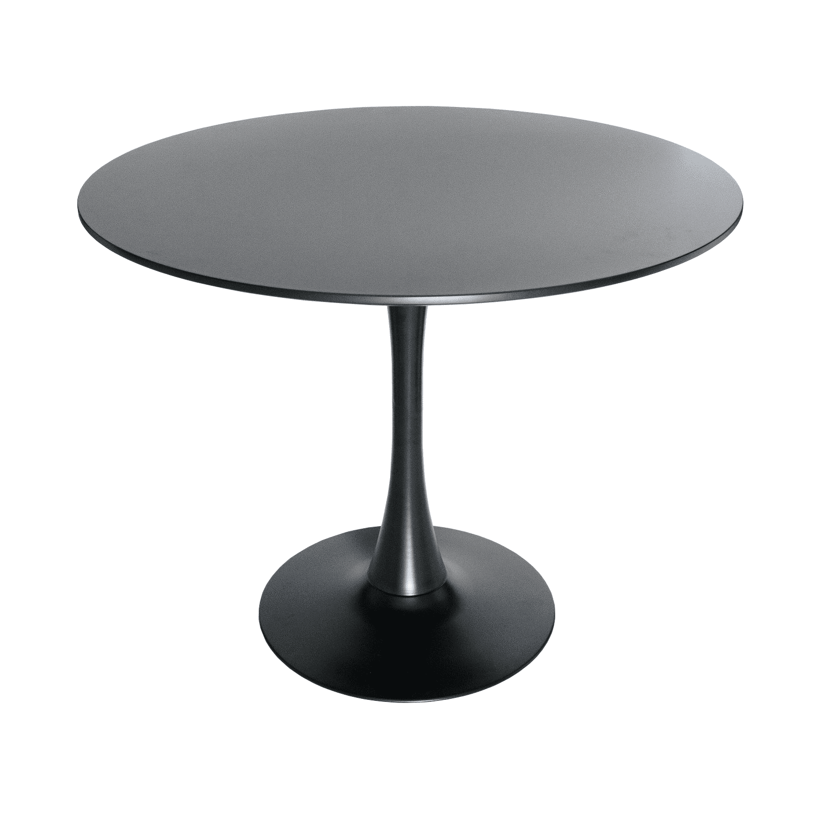 Bristol Modern Round Dining Table with Wood Top and Iron Pedestal Base