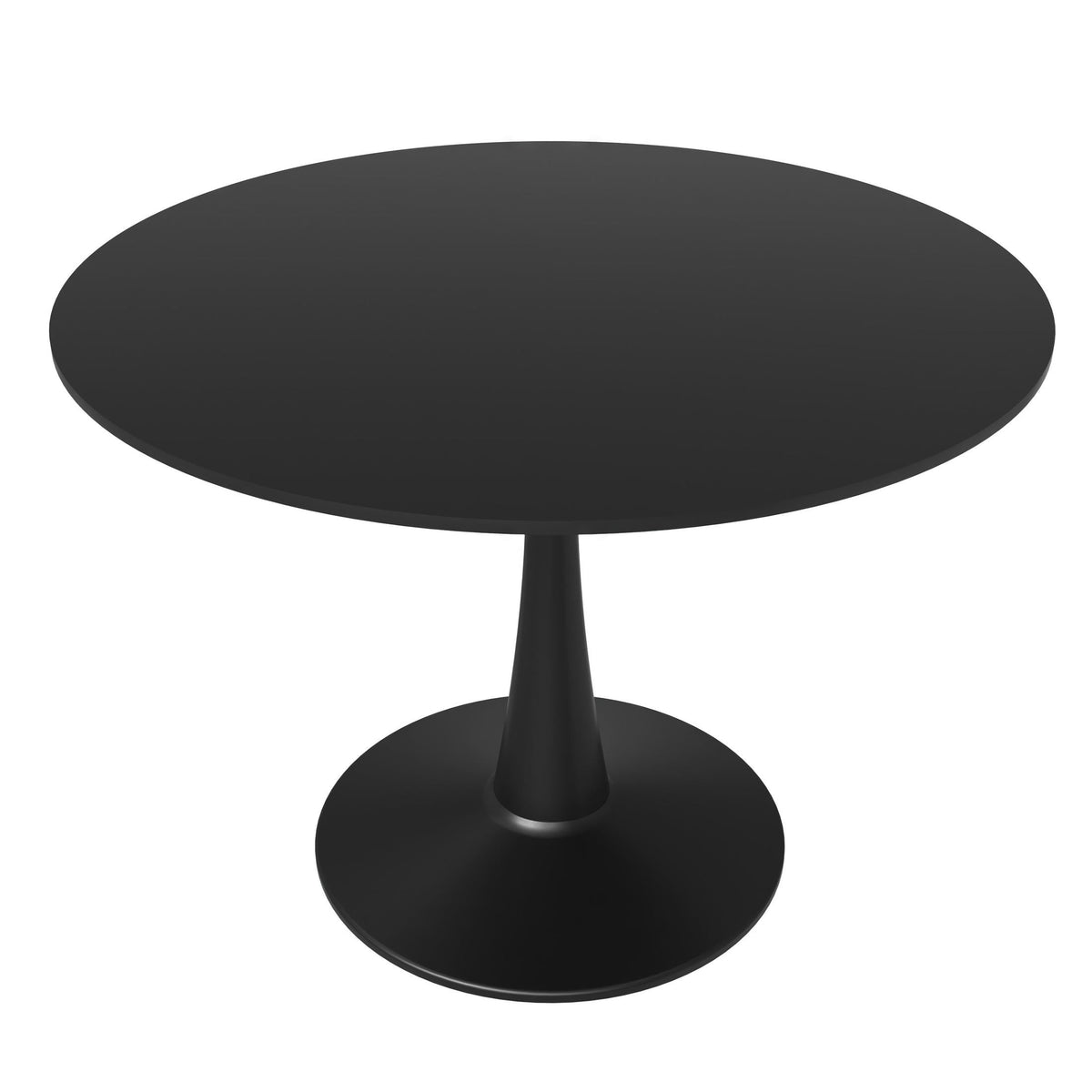 Bristol 40" Round Dining Table with MDF Wood Tabletop in Black Steel