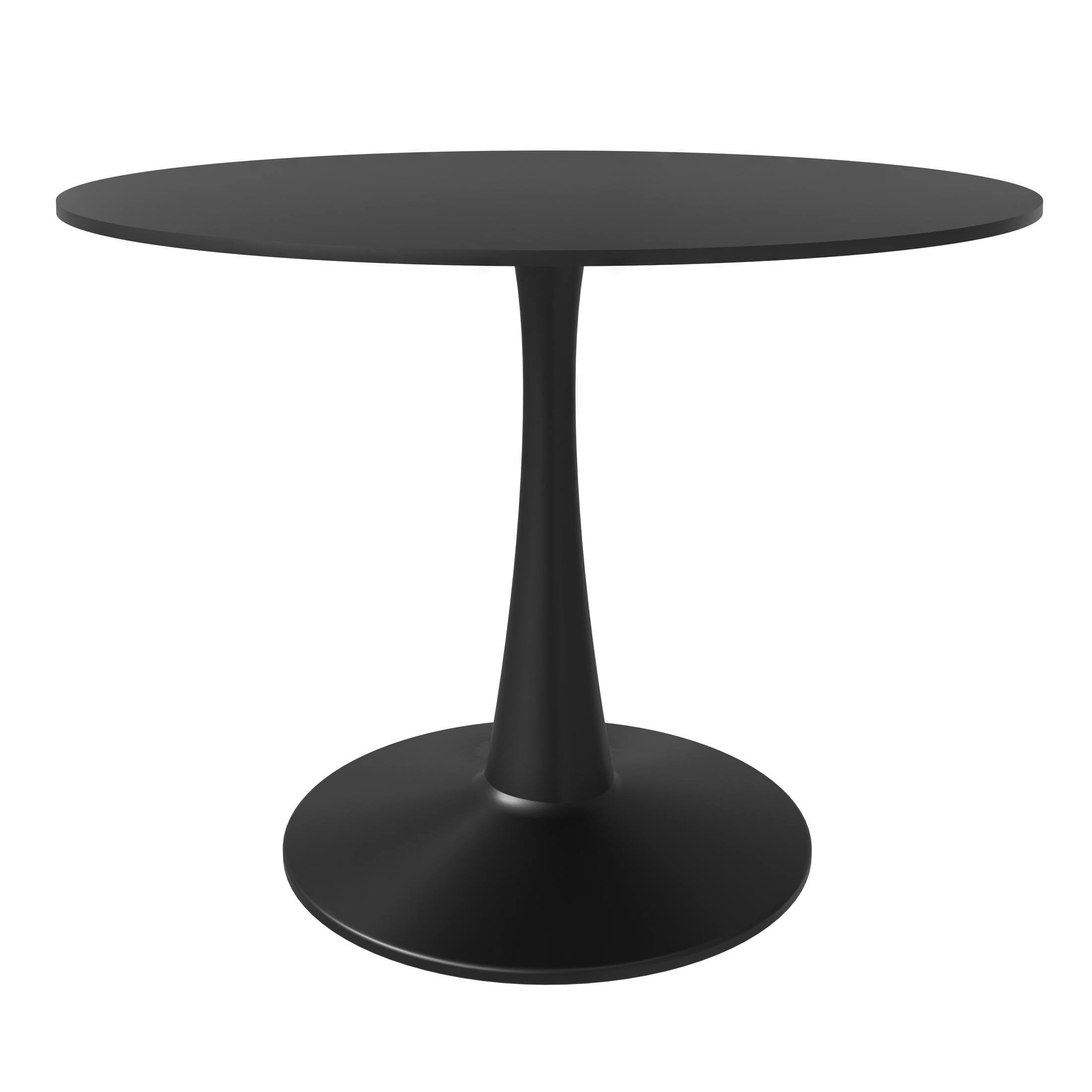 Bristol 40" Round Dining Table with MDF Wood Tabletop in Black Steel