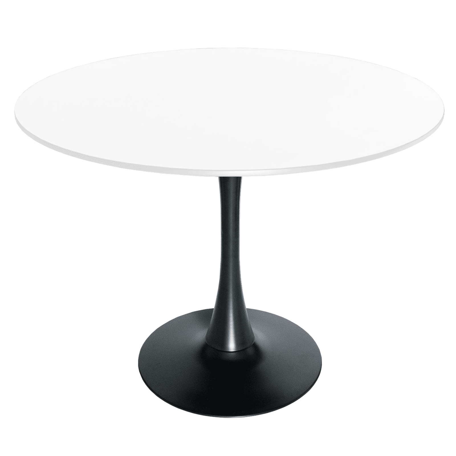 Bristol 40" Round Dining Table with MDF Wood Tabletop in Black Steel